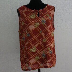 Red floral tank top